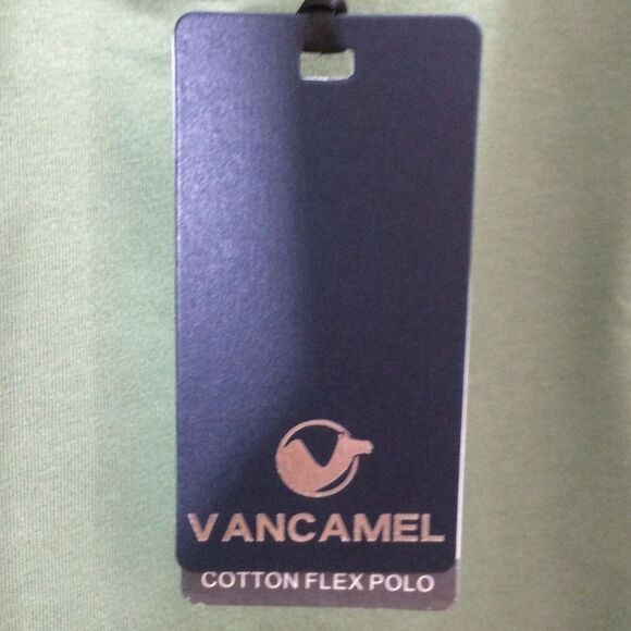 VANCAMEL Mens Large Green Quarter Zip Polo Shirt Dynamic Flex Cotton Stretch NWT - Picture 6 of 6